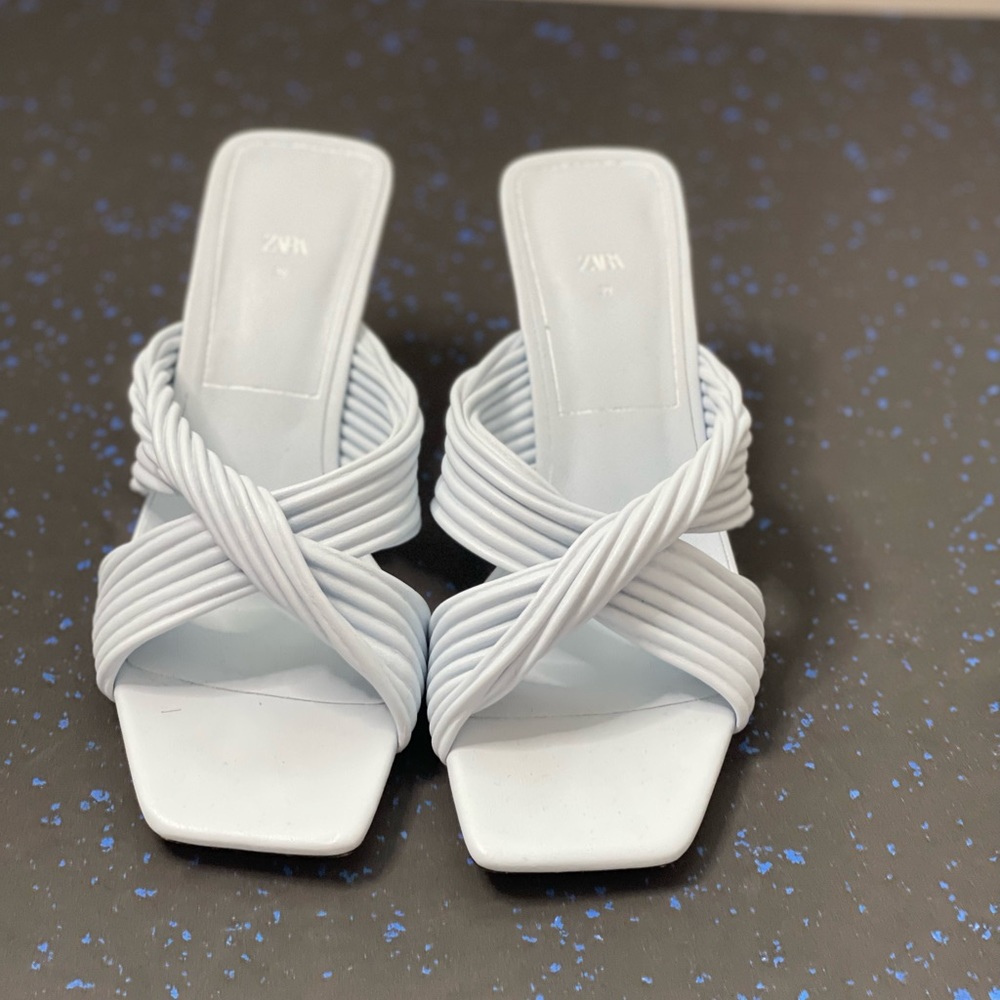 Sky Blue Zara mules